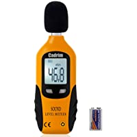 Los mejores  - Cadrim Sonómetro Digital Medidor de Sonido Decibelímetros de 30 dBA-130 dBA con Pantalla LCD y Batería Incluida